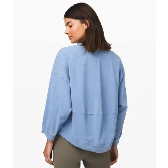 Lululemon Dare the Day Pullover / M/L / Washed Tempest Blue Oversized Sweater - Picture 2 of 11
